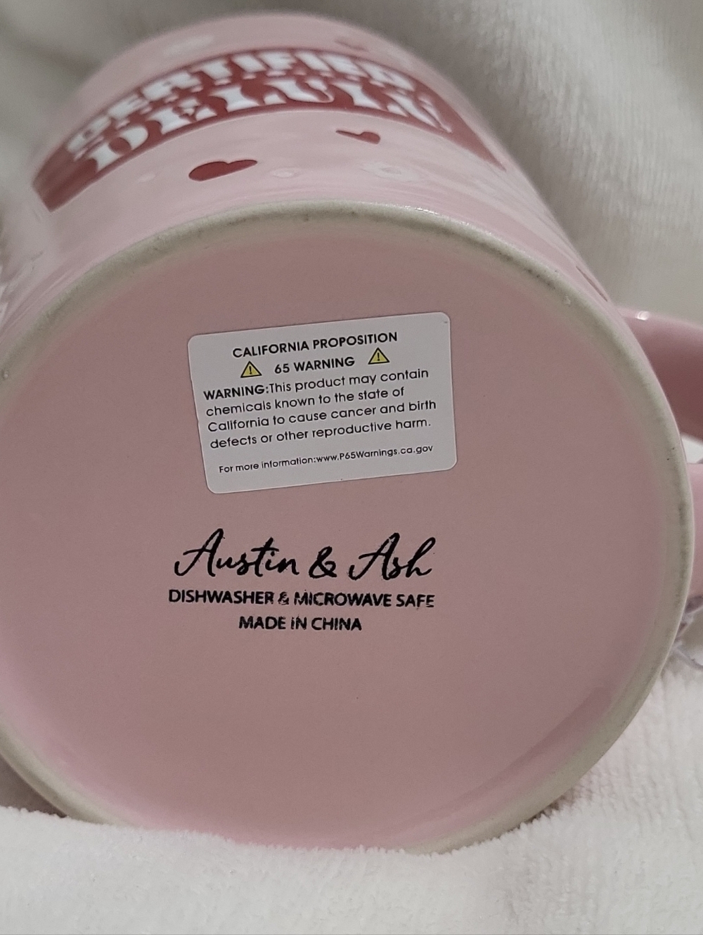 Certified Delulu Pink Ceramic Mug with Red Interior - Picture 3 of 11